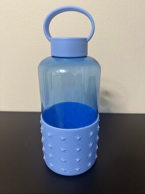 Blue Silicone Sleeve Water Bottle - Portable Home Dining Bottle
